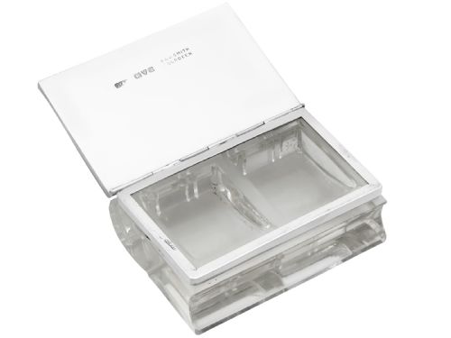 ANTIQUE GEORGE V STERLING SILVER AND GLASS STAMP BOX - ADDITIONAL PHOTO 9