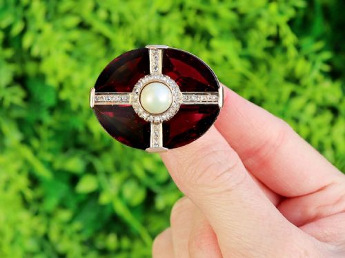 ANTIQUE 2652CT GARNET 123CT DIAMOND PEARL AND 15CT YELLOW GOLD JEWELLERY SUITE CIRCA 1890 - ADDITIONAL PHOTO 1