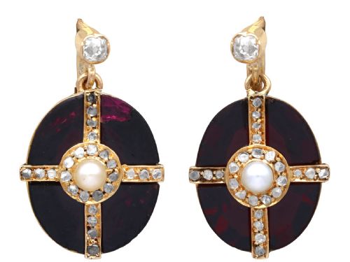 ANTIQUE 2652CT GARNET 123CT DIAMOND PEARL AND 15CT YELLOW GOLD JEWELLERY SUITE CIRCA 1890 - ADDITIONAL PHOTO 3