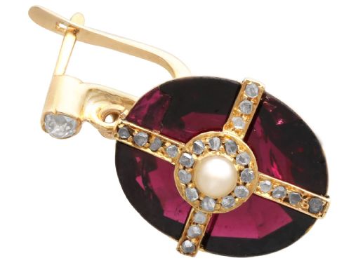 ANTIQUE 2652CT GARNET 123CT DIAMOND PEARL AND 15CT YELLOW GOLD JEWELLERY SUITE CIRCA 1890 - ADDITIONAL PHOTO 4