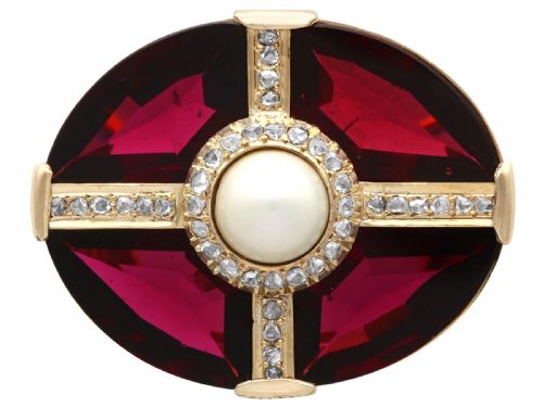 ANTIQUE 2652CT GARNET 123CT DIAMOND PEARL AND 15CT YELLOW GOLD JEWELLERY SUITE CIRCA 1890 - ADDITIONAL PHOTO 6