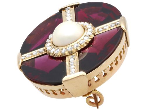 ANTIQUE 2652CT GARNET 123CT DIAMOND PEARL AND 15CT YELLOW GOLD JEWELLERY SUITE CIRCA 1890 - ADDITIONAL PHOTO 7
