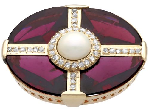 ANTIQUE 2652CT GARNET 123CT DIAMOND PEARL AND 15CT YELLOW GOLD JEWELLERY SUITE CIRCA 1890 - ADDITIONAL PHOTO 8