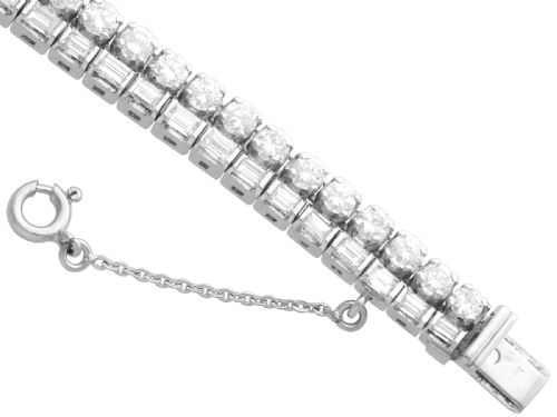 VINTAGE FRENCH IMPORT 160CT CEYLON SAPPHIRE 1525CT DIAMOND AND PLATINUM BRACELET CIRCA 1950 - ADDITIONAL PHOTO 7