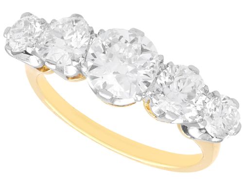 ANTIQUE 292CT DIAMOND AND 18CT YELLOW GOLD FIVE STONE RING CIRCA 1935
