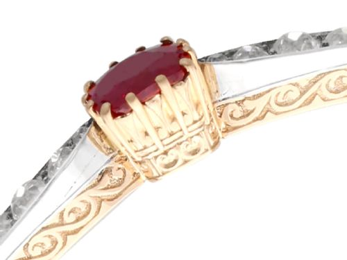 ANTIQUE 290CT RUBY AND 412CT DIAMOND 18CT ROSE GOLD BANGLE CIRCA 1890 - ADDITIONAL PHOTO 4