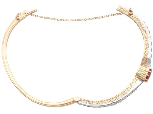 ANTIQUE 290CT RUBY AND 412CT DIAMOND 18CT ROSE GOLD BANGLE CIRCA 1890 - ADDITIONAL PHOTO 9