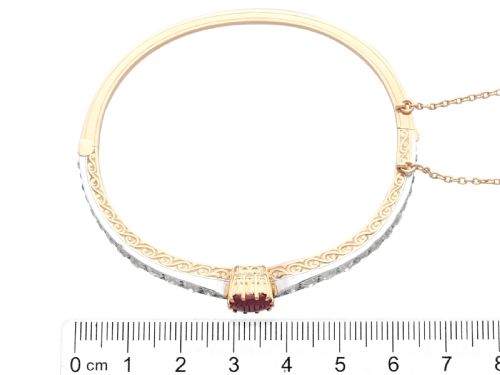 ANTIQUE 290CT RUBY AND 412CT DIAMOND 18CT ROSE GOLD BANGLE CIRCA 1890 - ADDITIONAL PHOTO 10