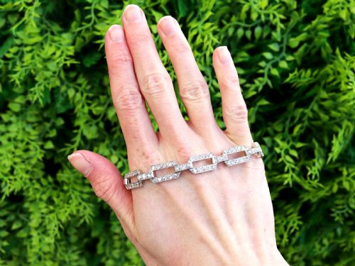 fig 1. Antique Art Deco 7.80ct Diamond and Platinum Bracelet Circa 1920
