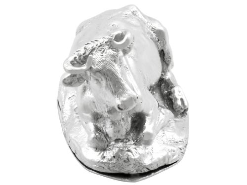 ANTIQUE EDWARDIAN STERLING SILVER COW PILL BOX 1901 - ADDITIONAL PHOTO 4
