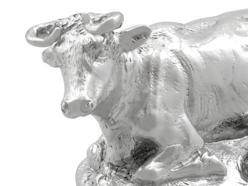 ANTIQUE EDWARDIAN STERLING SILVER COW PILL BOX 1901 - ADDITIONAL PHOTO 5