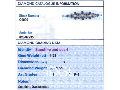 ANTIQUE 423CT SAPPHIRE 151CT DIAMOND PEARL AND PLATINUM BRACELET CIRCA 1935 - ADDITIONAL PHOTO 10