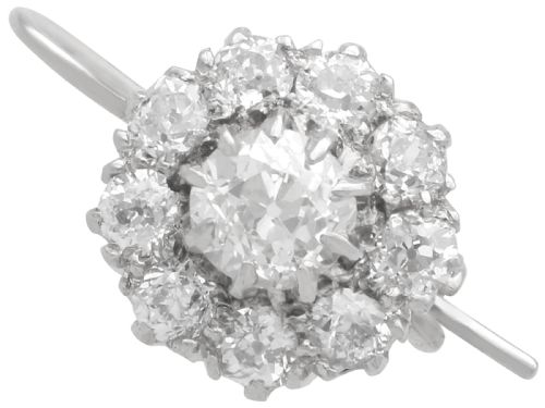 fig 4. Antique 2.50ct Diamond and Platinum Cluster Earrings Circa 1900