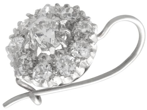 fig 5. Antique 2.50ct Diamond and Platinum Cluster Earrings Circa 1900