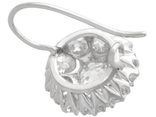 fig 7. Antique 2.50ct Diamond and Platinum Cluster Earrings Circa 1900