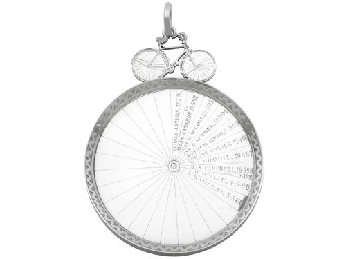 ANTIQUE VICTORIAN SCOTTISH STERLING SILVER CYCLING MEDALLION - ADDITIONAL PHOTO 1