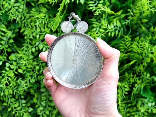 ANTIQUE VICTORIAN SCOTTISH STERLING SILVER CYCLING MEDALLION - ADDITIONAL PHOTO 2