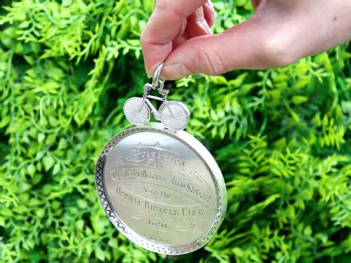 ANTIQUE VICTORIAN SCOTTISH STERLING SILVER CYCLING MEDALLION - ADDITIONAL PHOTO 3