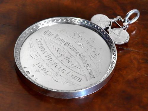ANTIQUE VICTORIAN SCOTTISH STERLING SILVER CYCLING MEDALLION - ADDITIONAL PHOTO 4