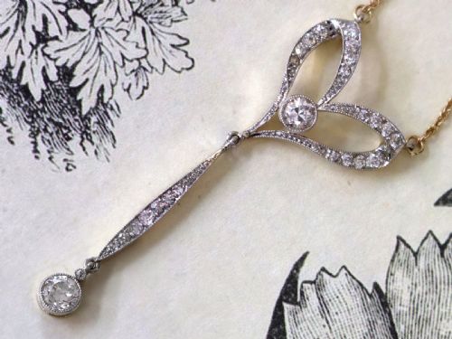 fig 2. Antique 1.30ct Diamond and 15ct Yellow Gold Pendant Circa 1920