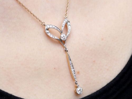 fig 8. Antique 1.30ct Diamond and 15ct Yellow Gold Pendant Circa 1920
