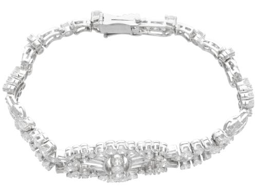ANTIQUE 1099CT DIAMOND AND PLATINUM BRACELET CIRCA 1930 - ADDITIONAL PHOTO 3