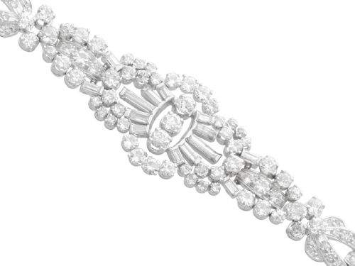 ANTIQUE 1099CT DIAMOND AND PLATINUM BRACELET CIRCA 1930 - ADDITIONAL PHOTO 4