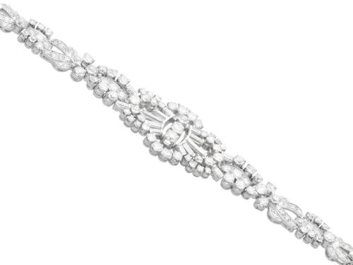 ANTIQUE 1099CT DIAMOND AND PLATINUM BRACELET CIRCA 1930 - ADDITIONAL PHOTO 5