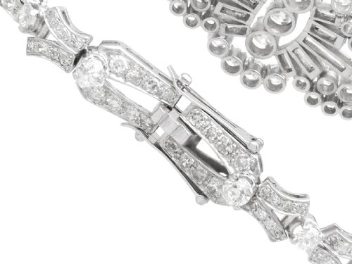 ANTIQUE 1099CT DIAMOND AND PLATINUM BRACELET CIRCA 1930 - ADDITIONAL PHOTO 7