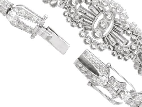 ANTIQUE 1099CT DIAMOND AND PLATINUM BRACELET CIRCA 1930 - ADDITIONAL PHOTO 8
