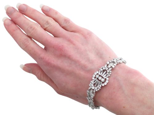 ANTIQUE 1099CT DIAMOND AND PLATINUM BRACELET CIRCA 1930 - ADDITIONAL PHOTO 10