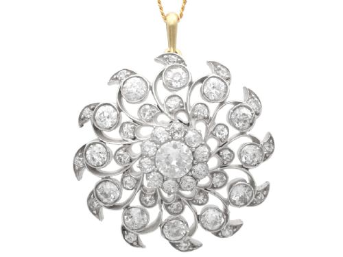 ANTIQUE 610CT DIAMOND AND 9CT YELLOW GOLD BROOCHPENDANT CIRCA 1885