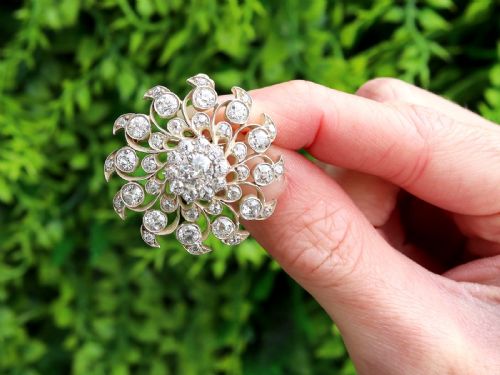 fig 1. Antique 6.10ct Diamond and 9ct Yellow Gold Brooch/Pendant Circa 1885