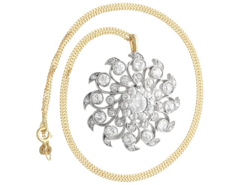 fig 3. Antique 6.10ct Diamond and 9ct Yellow Gold Brooch/Pendant Circa 1885