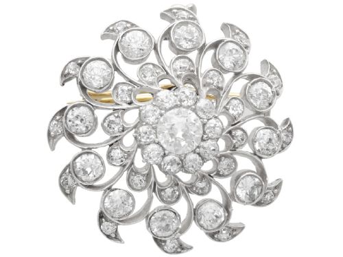 fig 4. Antique 6.10ct Diamond and 9ct Yellow Gold Brooch/Pendant Circa 1885