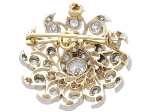 fig 5. Antique 6.10ct Diamond and 9ct Yellow Gold Brooch/Pendant Circa 1885