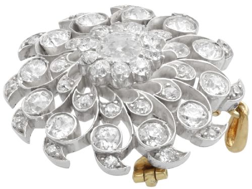 fig 6. Antique 6.10ct Diamond and 9ct Yellow Gold Brooch/Pendant Circa 1885