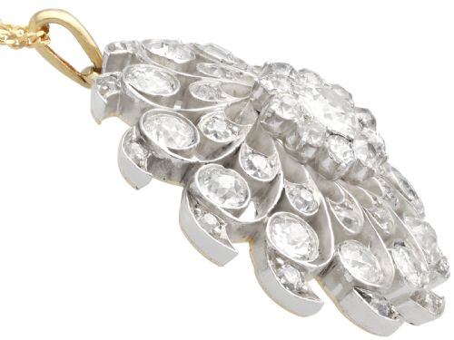 fig 7. Antique 6.10ct Diamond and 9ct Yellow Gold Brooch/Pendant Circa 1885