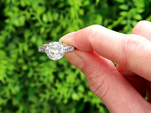 fig 1. Antique 2.99ct Diamond and Platinum Solitaire Ring Circa 1935