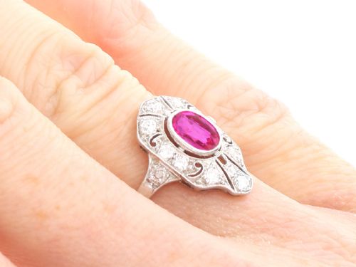 ANTIQUE 084CT RUBY AND 040CT DIAMOND PLATINUM RING CIRCA 1910 - ADDITIONAL PHOTO 10