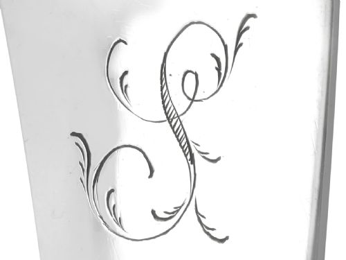 fig 5. Antique George III Sterling Silver Old English Pattern Soup Ladle by Hester Bateman