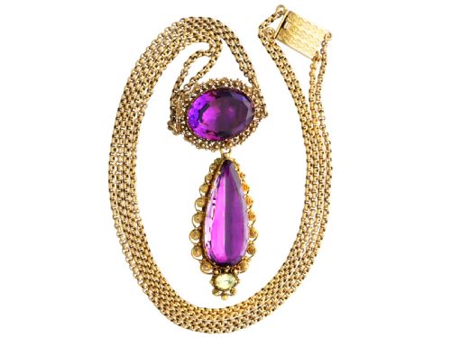 ANTIQUE VICTORIAN 2468CT AMETHYST AND 18CT YELLOW GOLD NECKLACE CIRCA 1830 - ADDITIONAL PHOTO 3