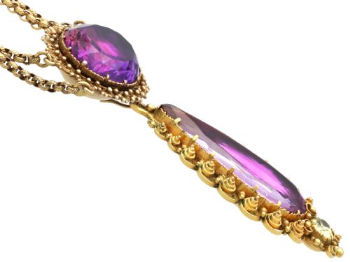 ANTIQUE VICTORIAN 2468CT AMETHYST AND 18CT YELLOW GOLD NECKLACE CIRCA 1830 - ADDITIONAL PHOTO 4