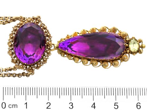 ANTIQUE VICTORIAN 2468CT AMETHYST AND 18CT YELLOW GOLD NECKLACE CIRCA 1830 - ADDITIONAL PHOTO 6