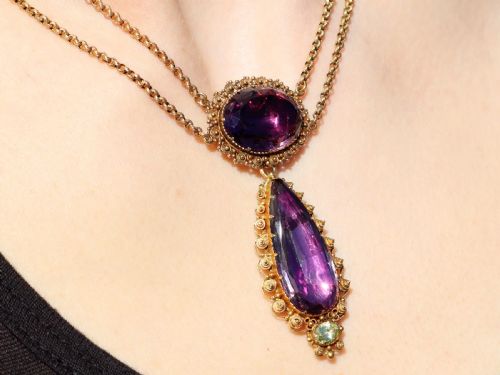 ANTIQUE VICTORIAN 2468CT AMETHYST AND 18CT YELLOW GOLD NECKLACE CIRCA 1830 - ADDITIONAL PHOTO 9