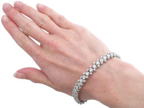 ANTIQUE 1028CT DIAMOND AND 18CT WHITE GOLD BRACELET CIRCA 1920 - ADDITIONAL PHOTO 11