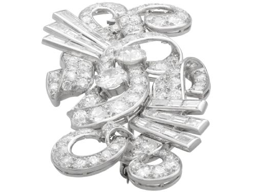 ANTIQUE ART DECO LARGE 968CT DIAMOND AND PLATINUM BROOCH CIRCA 1925 - ADDITIONAL PHOTO 3