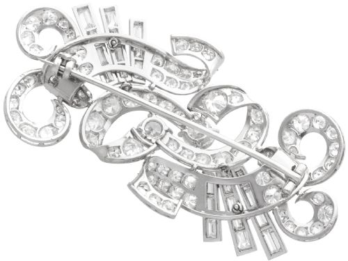 ANTIQUE ART DECO LARGE 968CT DIAMOND AND PLATINUM BROOCH CIRCA 1925 - ADDITIONAL PHOTO 5