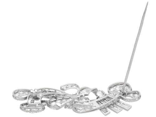 ANTIQUE ART DECO LARGE 968CT DIAMOND AND PLATINUM BROOCH CIRCA 1925 - ADDITIONAL PHOTO 6