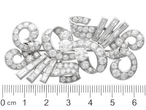 ANTIQUE ART DECO LARGE 968CT DIAMOND AND PLATINUM BROOCH CIRCA 1925 - ADDITIONAL PHOTO 7
